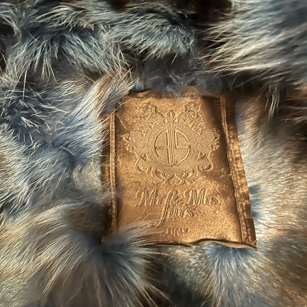 Mr & Mrs Italy Fur lined army parka blue fox raccoon trim coat khaki - Picture 12 of 16